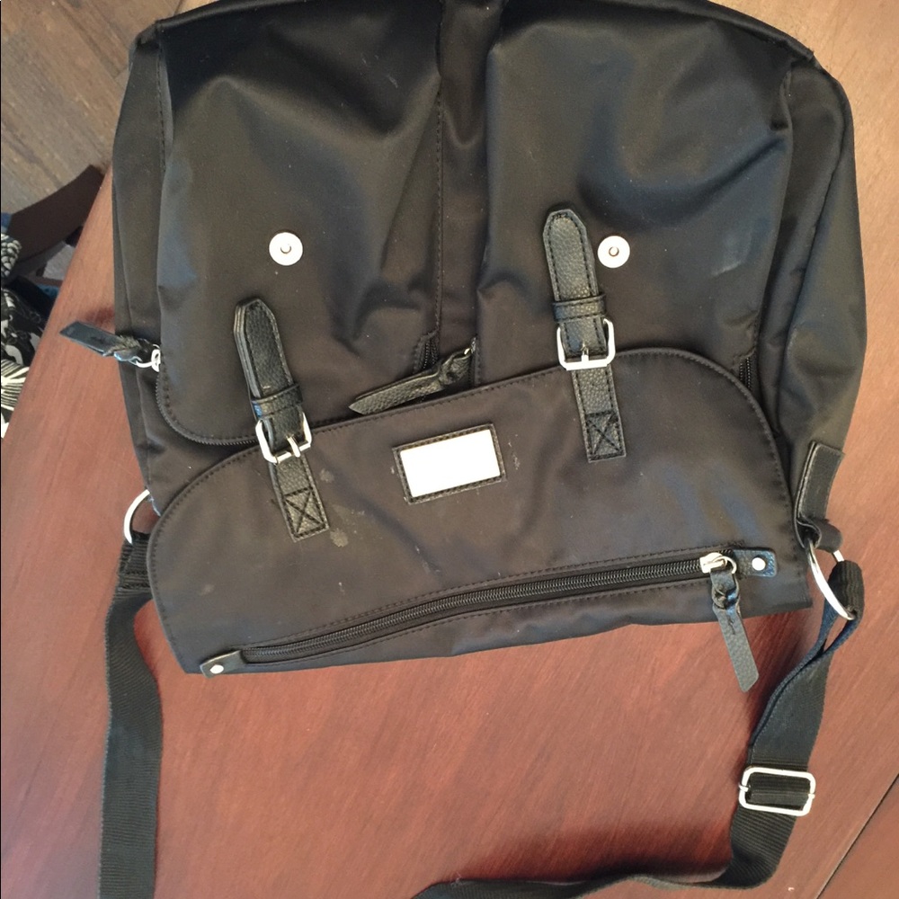 Black faux leather satchel  bag
